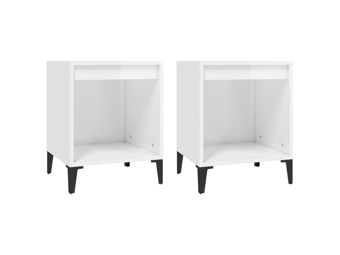 Bedside Cabinet, Bedside Cabinets Vidaxl Branco Madeira Processada (n/a)
