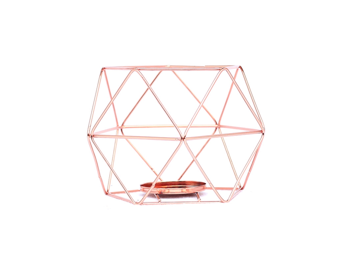 Laxiscreed Incensário Geométrico Em Ferro Rose Gold Para Aromaterapia E Decoração