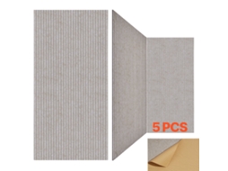 Painéis Acústicos De Parede 5 Unidades 1200 X 600 X 10 Mm Camelo Listras Estética Vevor