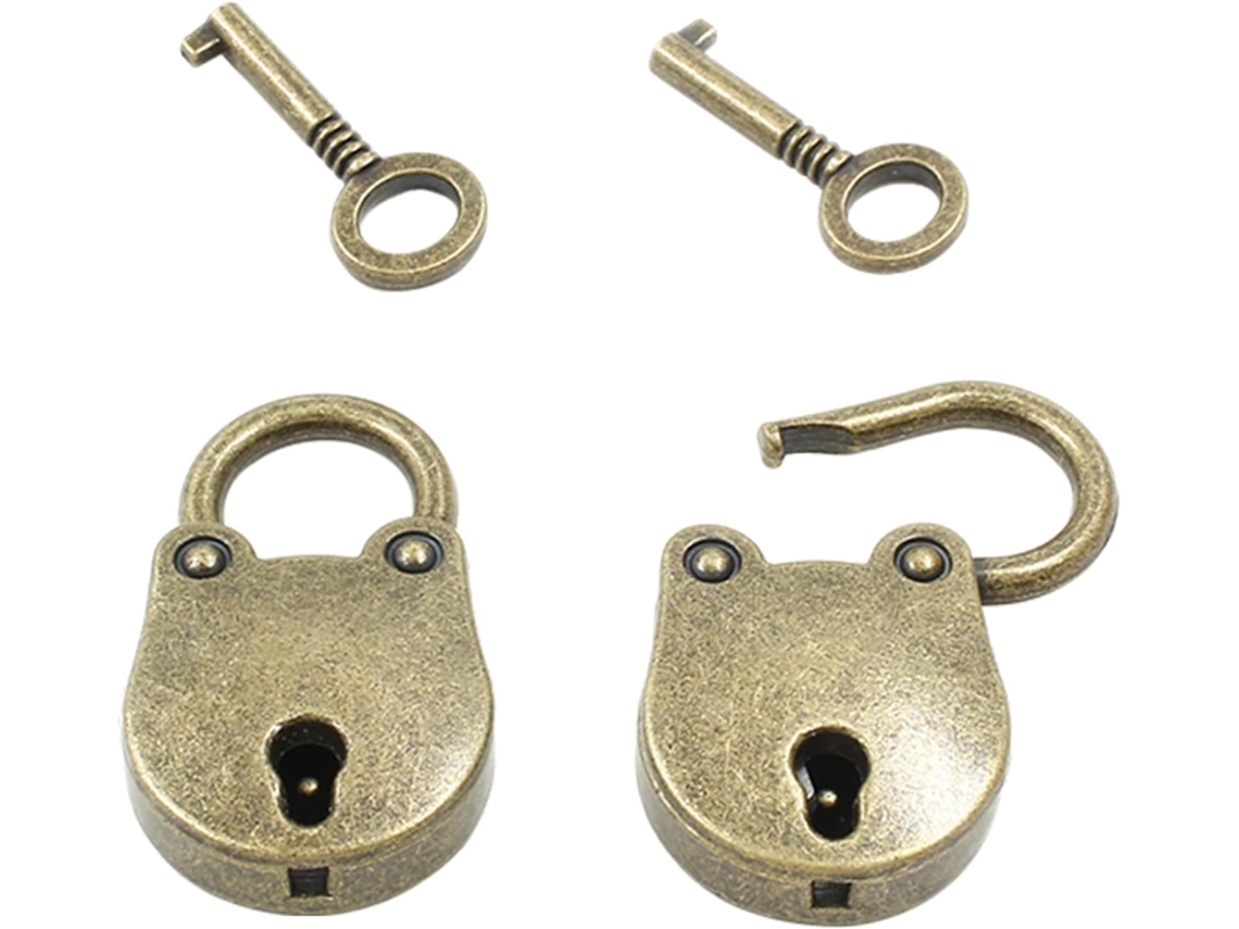 Conjunto De 2 Mini Cadeados Em Bronze Estilo Antigo Formato Urso, Com Chave, Para Caixa De Joias, Bolsa, Mala, Agenda