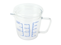 Eyf copo Medidor de Vidro Resistente Ao Calor com Tampa Escala 250ml Utensílio de Cozinha