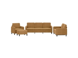 4 Pcs Conjunto de Sofás Veludo Castanho MAISON EXCLUSIVE