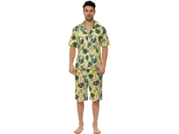 Traje havaiano floral estampado verde masculino