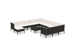 Garden Lounge Set, Garden Lounge Sets Vidaxl Preto Rattan / Vime (n/a)