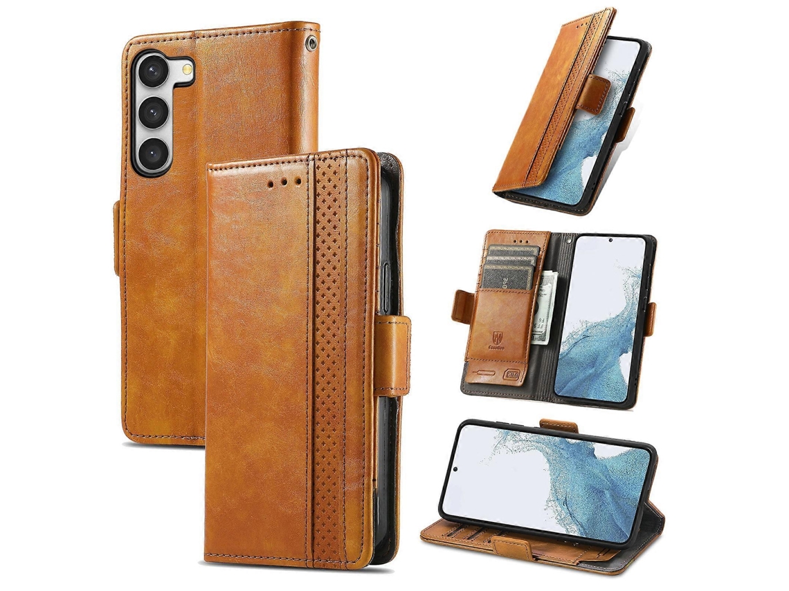Capa De Couro Com Fecho Magnético Duplo Para Samsung Galaxy S23+ 5g (neo)