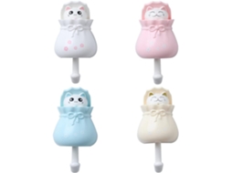 Conjunto De 4 Ganchos Para Roupa Em Formato De Gato, Resistentes E De Viscose, Ideais Para Sacolas Da Sorte