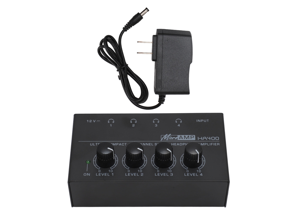 Amplificador Mali para Fones de Ouvido Profissional, 4 Canais, Estéreo, Baixo Ruído, 100-240V
