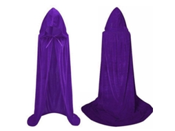 Rebe-capa De Morte Com Capuz Longo Medieval Para Cosplay Halloween Feiticeiro Bruxa Tela Veludo Capa Morada De 170 Cm