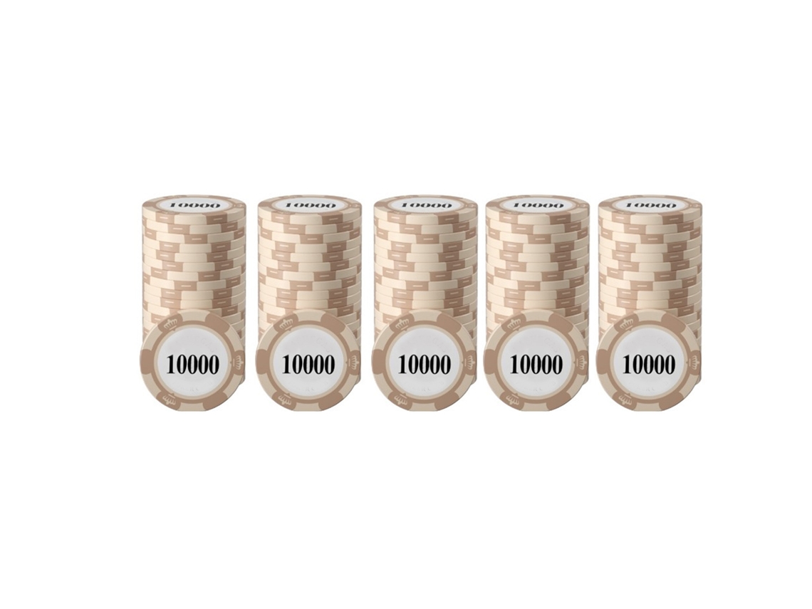 Conjunto de 20 fichas de pôquer profissionais ATS com impressão nítida e números grandes para jogos de mesa (10000).