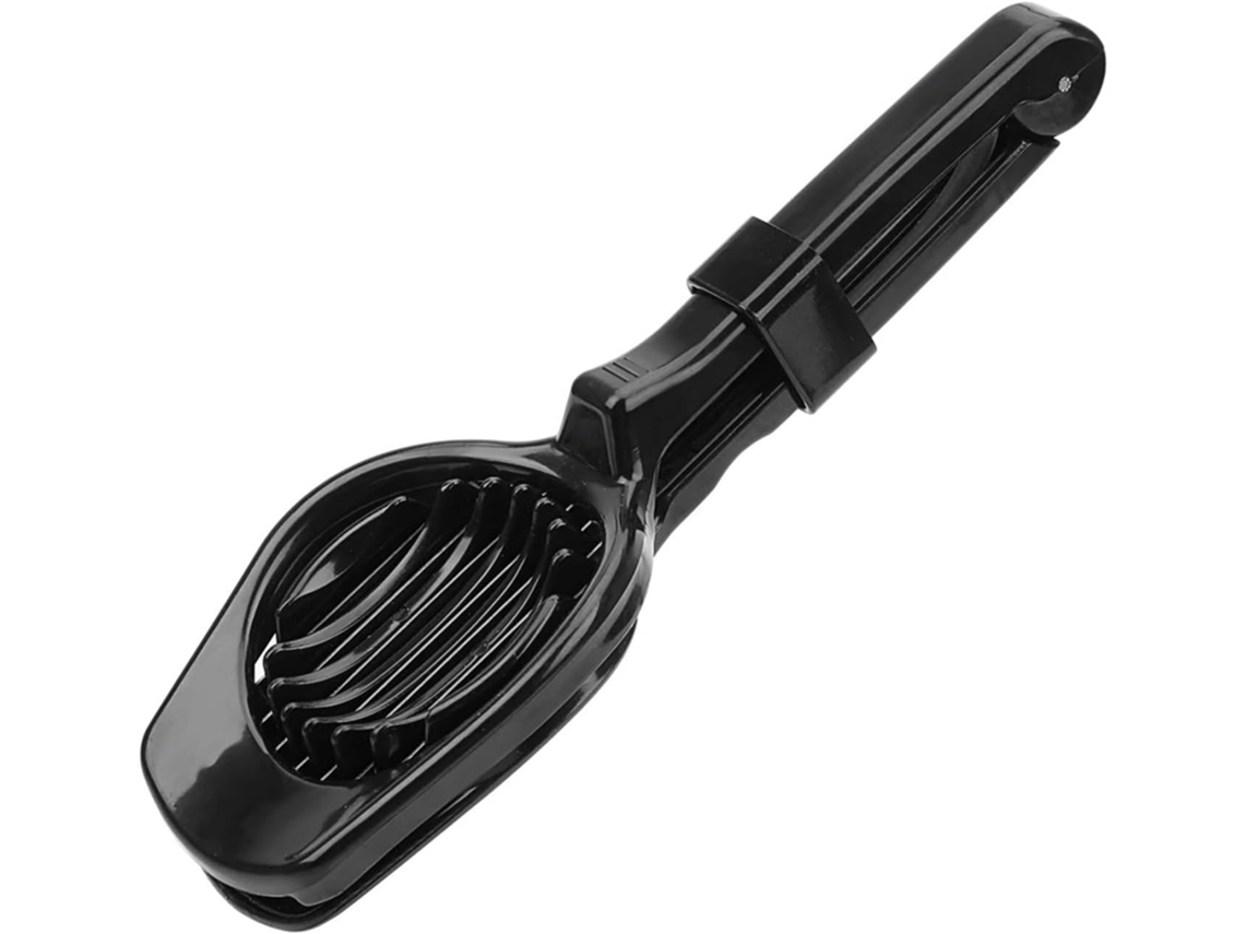 1 Cortador De Ovos Em Aço Inoxidável, Preto.