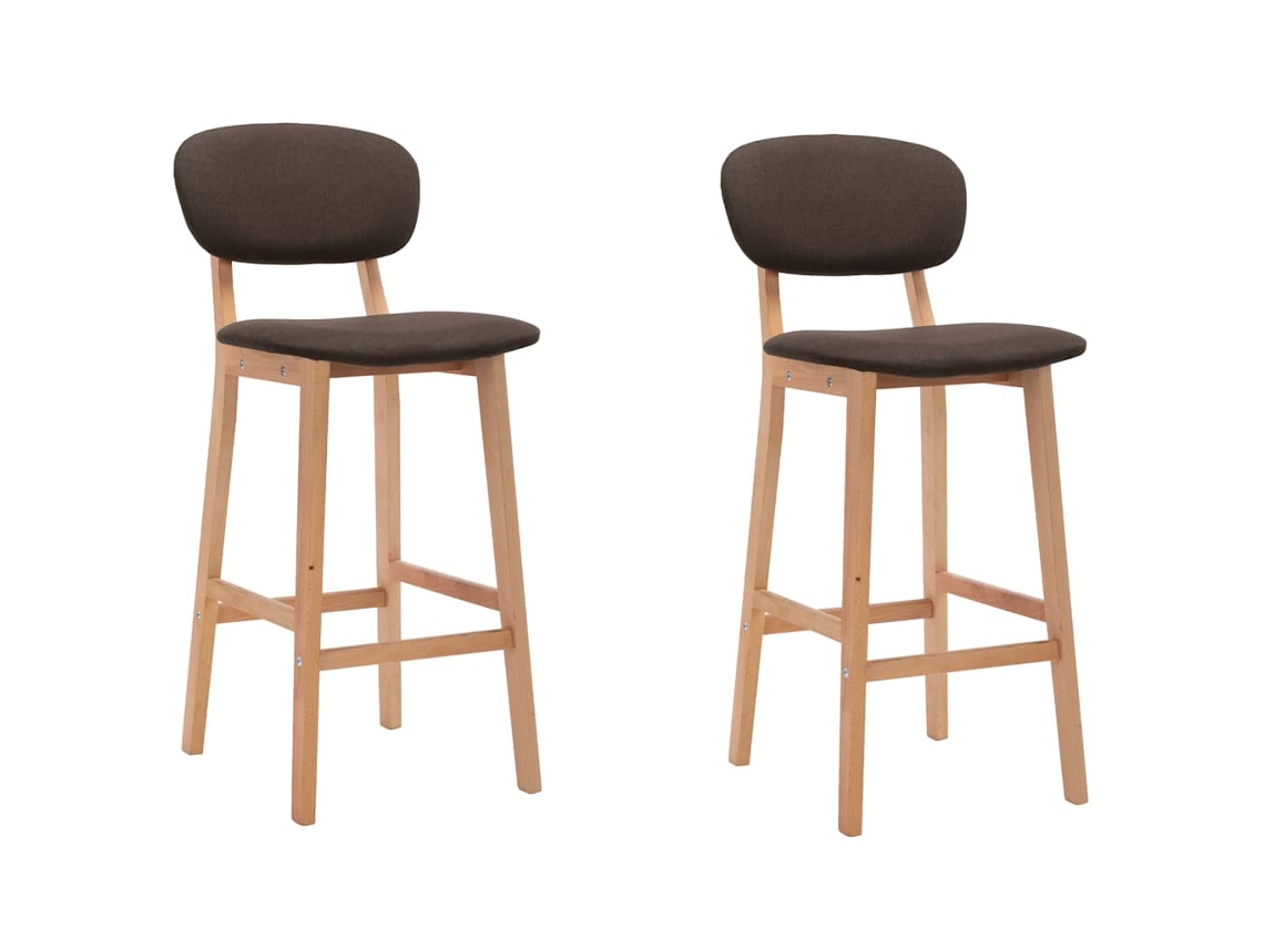 Vidaxl Bancos De Bar 2 Pcs Tecido Castanho