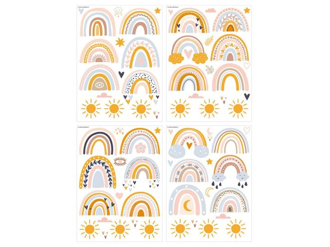 Adesivos De Parede Autoadesivos De Arco Íris Para Decoração De Quarto Infantil Aquaforge