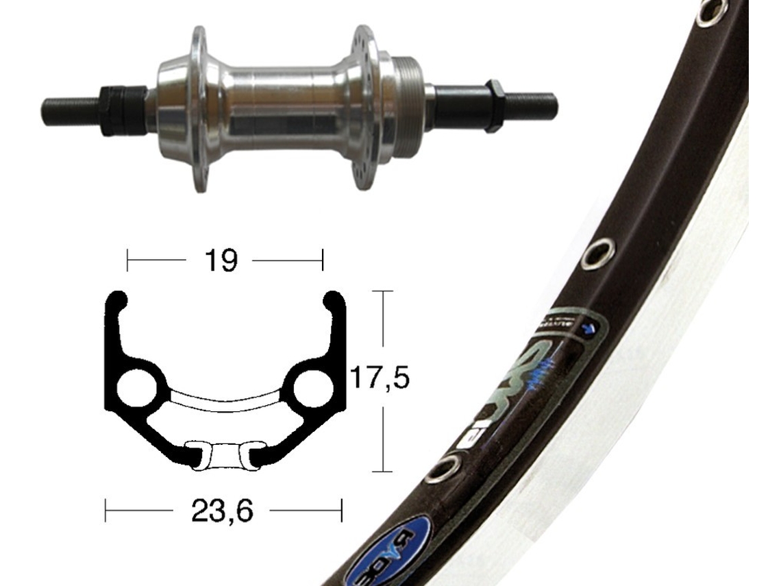 Roda Traseira WINORA Rigida Zac Agujeros Macizo (28x1.75 cm - Preto)