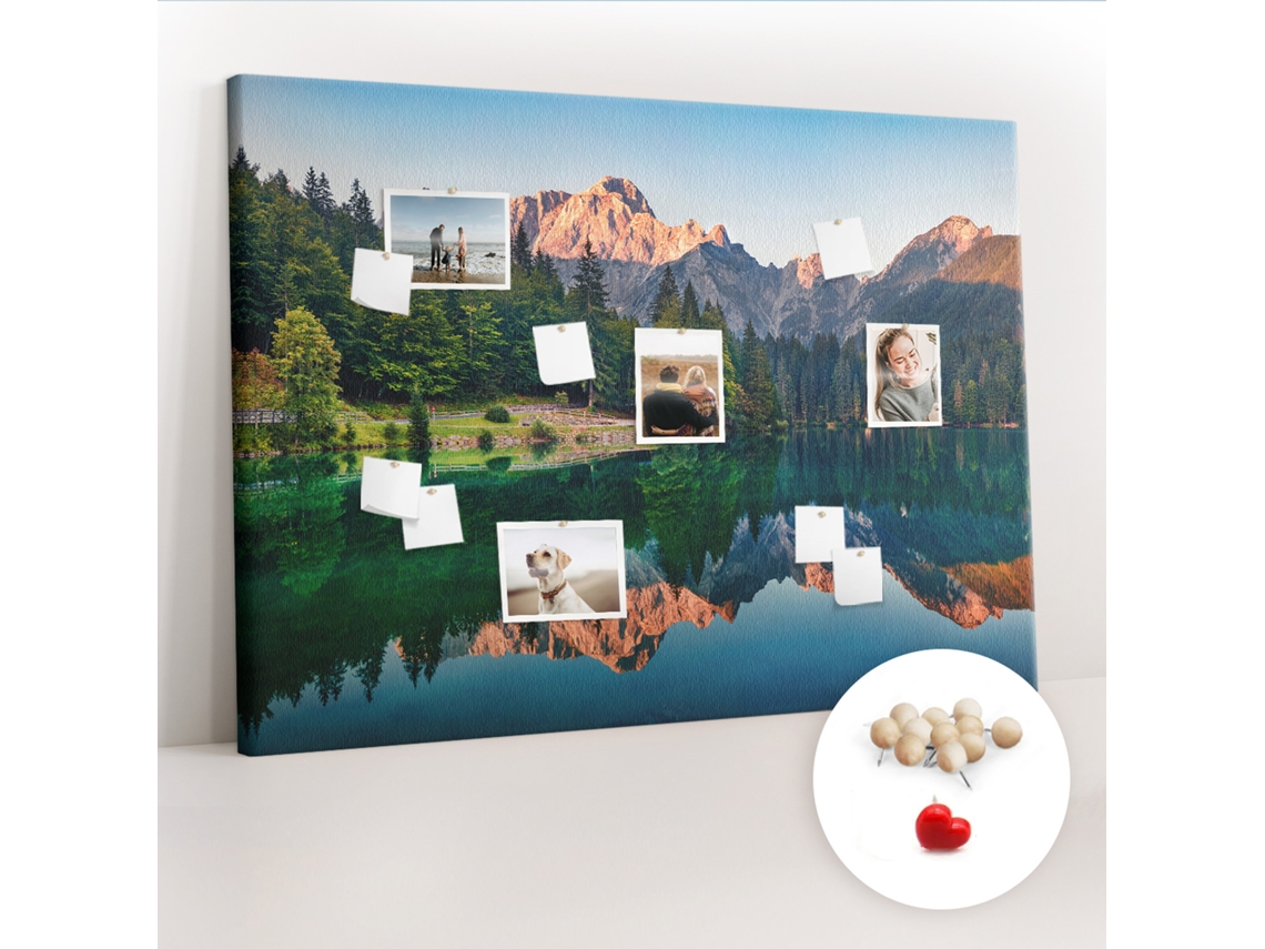Quadro De Cortiça Paisagem De Lago Para A Sala De Estar Espelharte (140x100 Cm)