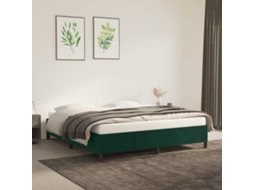 Vidaxl Estrutura De Cama Sem Colchão 180x200 Cm Veludo Verde-escuro