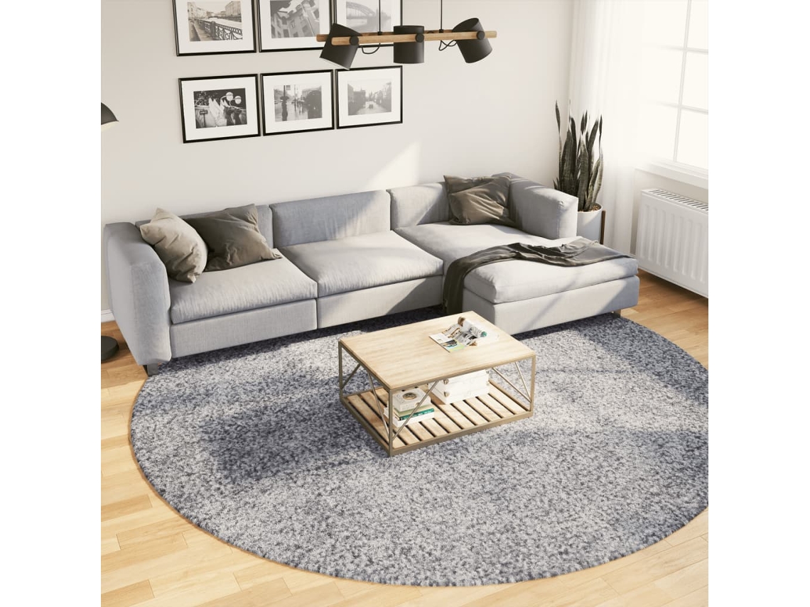 Vidaxl Tapete Shaggy De Pelo Alto Pamplona Ø 280 Cm Azul