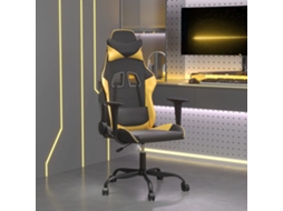 Vidaxl Cadeira Gaming Couro Artificial Preto E Dourado