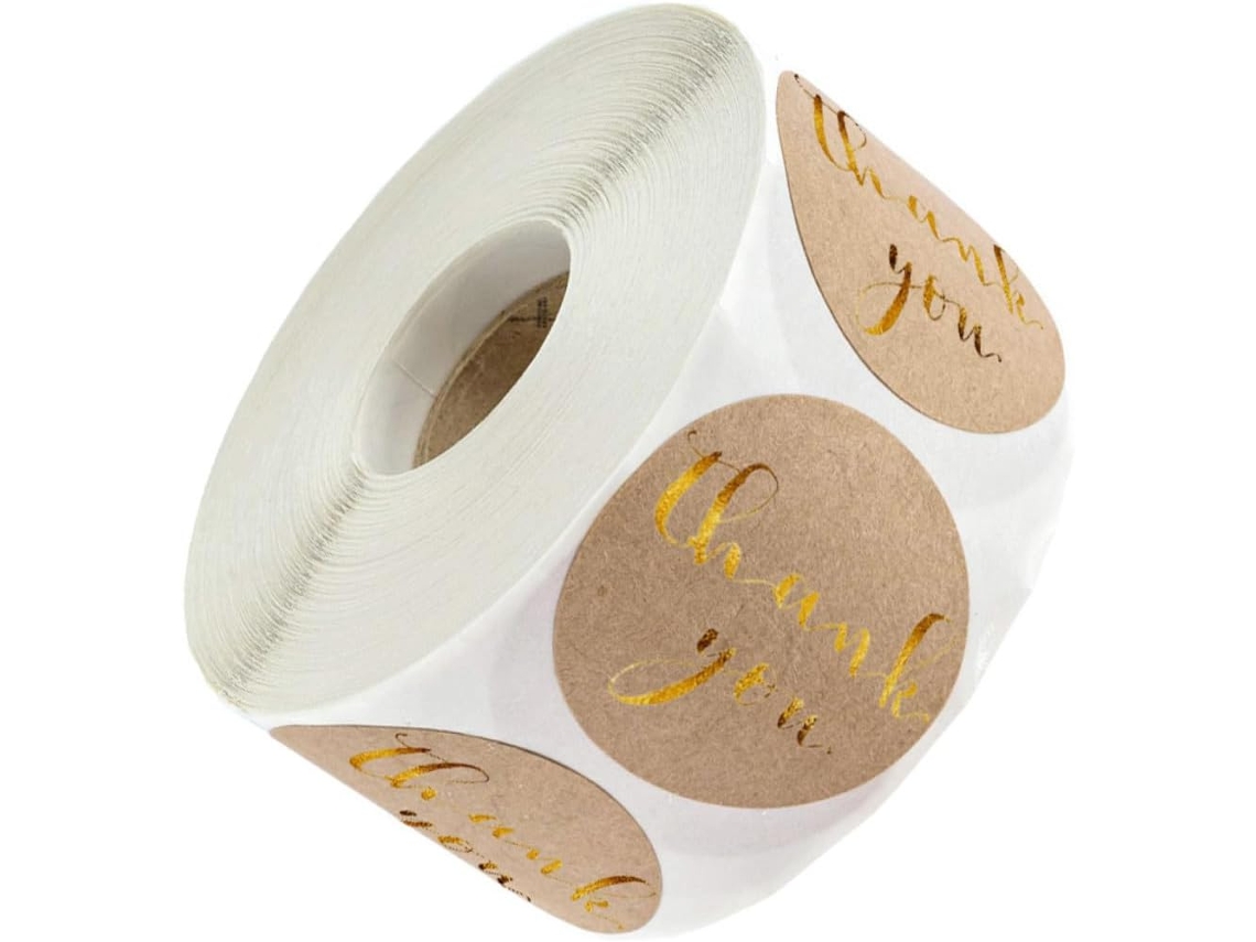 500 Adesivos De Agradecimento Autoadesivos Em Papel Kraft, Convites E