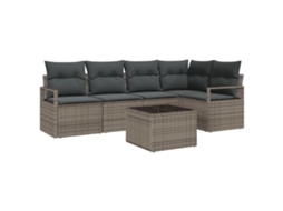 Conjunto 6 Conjunto De Móveis De Jardim Vidaxl Cinzento-claro Vime Pe (232 X 122 X 85 Cm)