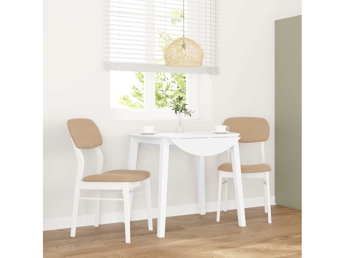 Vidaxl Cadeiras De Jantar Com Almofadões 2 Pcs Madeira Maciça Branco