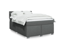 Vidaxl Cama Com Molas/colchão 160x200 Cm Tecido Cinzento-escuro