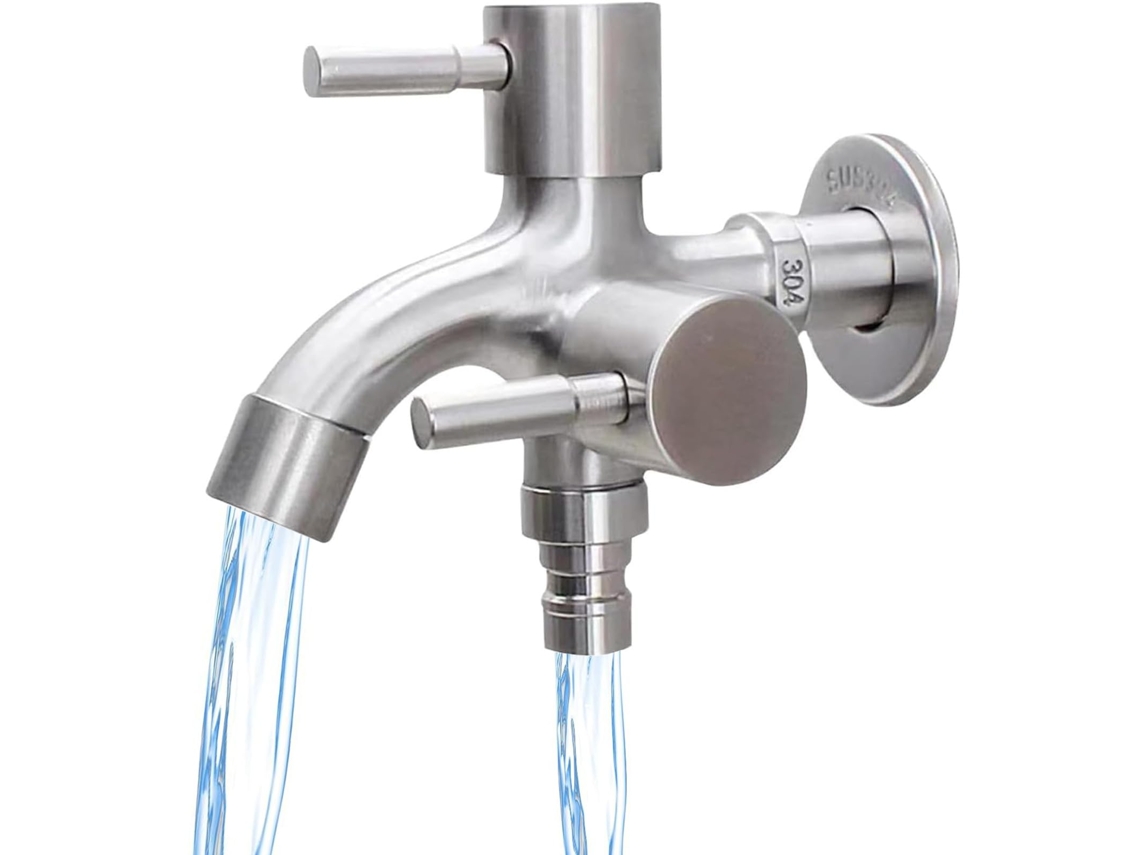 Torneira Dupla 1/2 Universal Para Máquina De Lavar Roupa Em Aço Inoxidável 304 Multifuncional Para Cozinhas,jardins E Banheiros Btforus