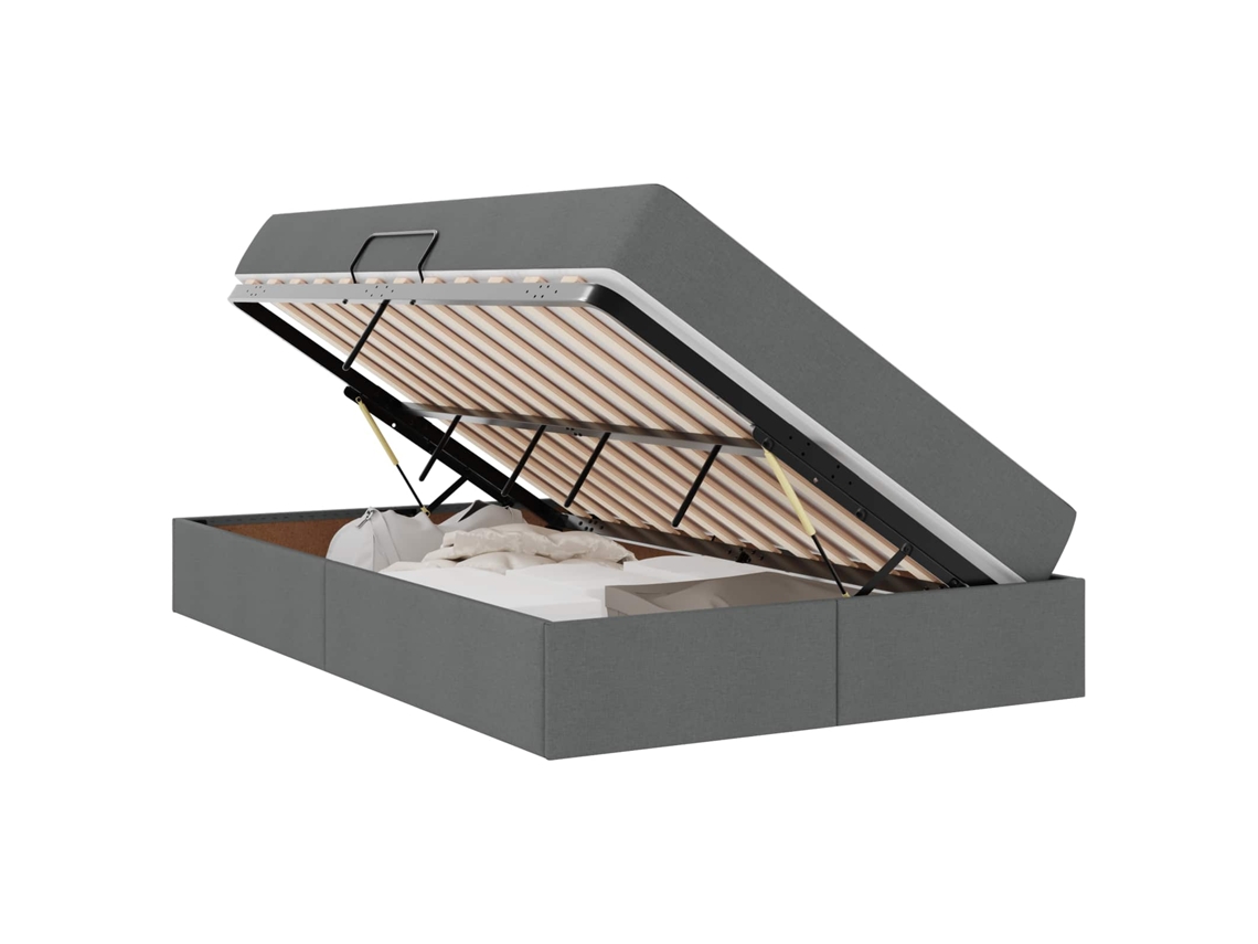 Cama com Arrumação e Colchão Cinza Escuro 120x190 cm MAISON EXCLUSIVE