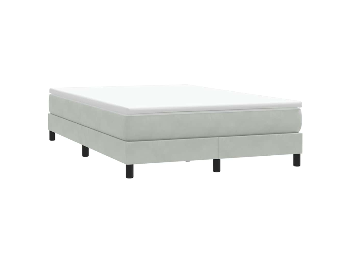 Vidaxl Box Cama de Molas Sem Colchão Cinzento Claro 160x210 Cm Veludo