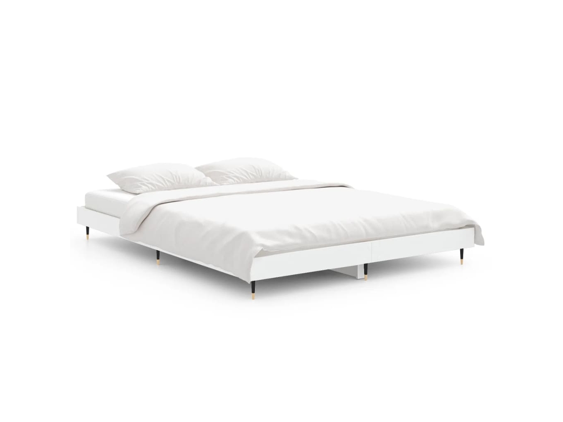 Bed Frame, Bed Frames Vidaxl Branco Madeira Processada (140 X 190 Cm)
