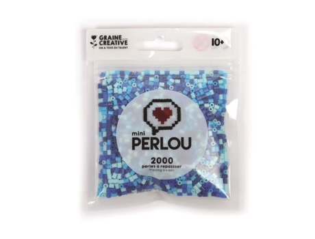 Contas para passar roupa - Perlou - Mini Perlou Camaieu 4 cores - Plástico opaco - Saco de 2.000 contas - Azul