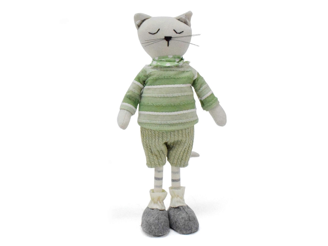 Gatos Boneca De Pelúcia Ornamento Em Pé Stuffe Animais Brinquedo 14.96 Polegadas Macio Fazenda Casa Decorações Verde