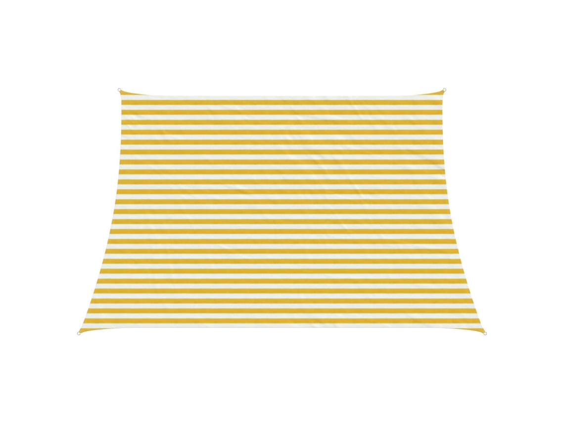 Vidaxl Vela De Sombra 3 / 4 X 3 M Hdpe Retangular Amarelo E Branco