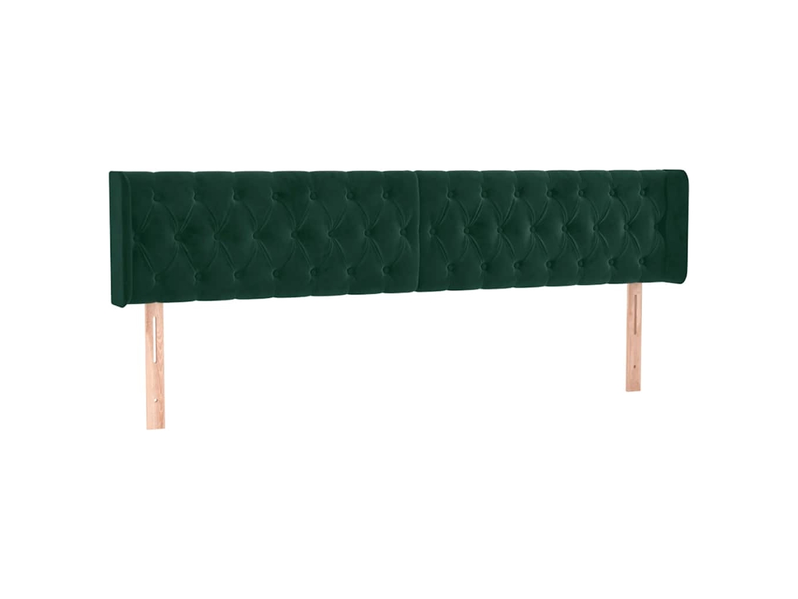 Cabeceira de Cama com Abas Veludo Verde Escuro MAISON EXCLUSIVE (203x16x78 cm)
