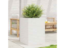 Vidaxl Vaso/floreira De Jardim 50x50x68,5 Cm Pinho Maciço Branco