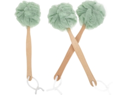 Conjunto De 3 Escovas Banho Esfoliantes Com Cabos Madeira, Acessórios De Massagem Ecológicos, Escovas De Limpeza Para O