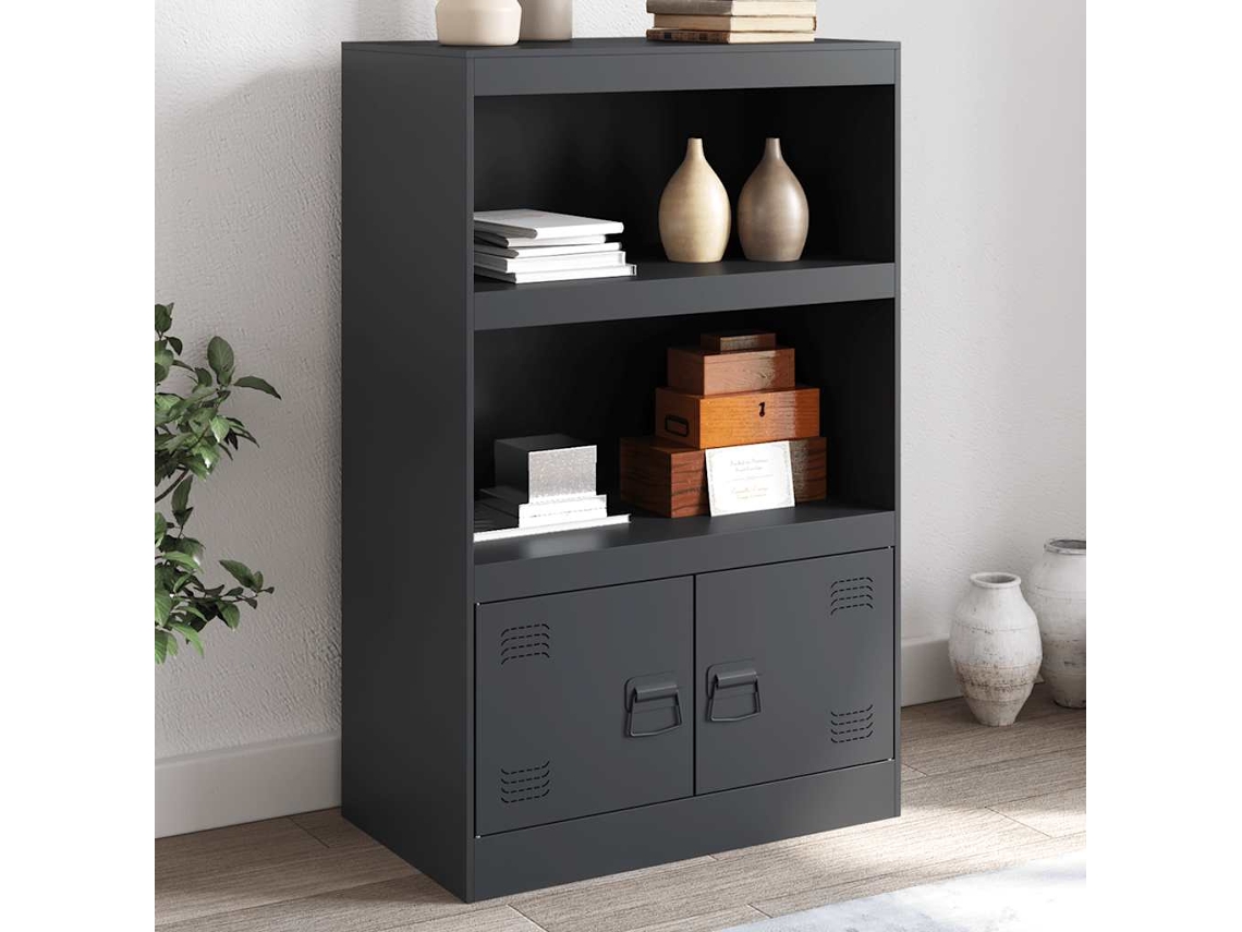 Vidaxl Aparador 67x39x107 Cm Aço Antracite