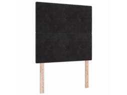 Cabeceira | Painel De Cama Preto 100 Cm Veludo