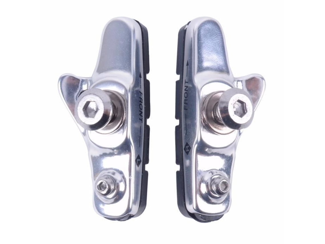 Pastilha de Freio 1 Par de Bicicleta de Estrada Bicicleta C-Brake Suporte Sapato Bloco de Borracha de Freio de Bicicleta-Tipo Prata