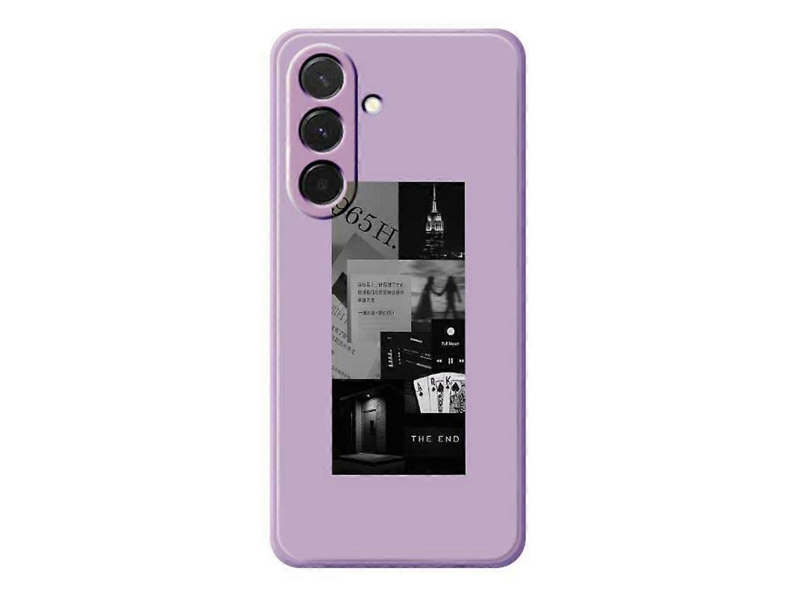 Capa Traseira De Tpu Com Borda Reta E Estampa De Fotos Para Samsung Galaxy A36 5g, Roxa