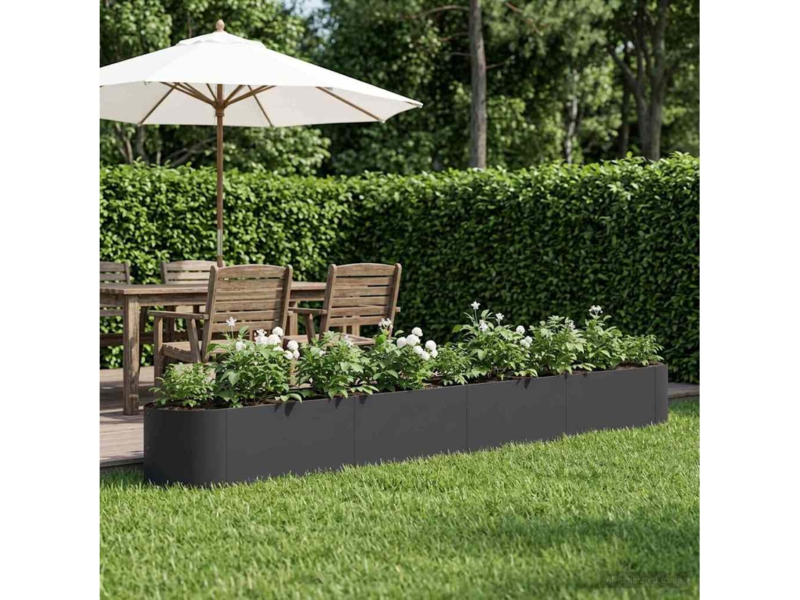 Vidaxl Cama De Jardim Elevada Preto 380 X 40 X 40 Cm Aço