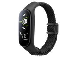 Capa Para Xiaomi Mi Band 7/6/5/4/3 - Fivela Magnética - Laço Trançado Integrado Preta