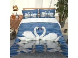 Capa de Edredom Cisne Branco em Microfibra Fronha 220x240cm