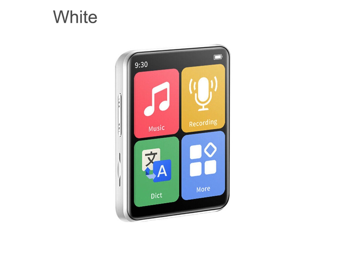 MP3 YIZHOOD D2 0G)Portátil Bluetooth 5.0 Full Touch Screen Sport Lossless HIFI Rádio FM Branco