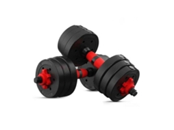 Halteres Disco Pesos 10Kg + 10Kg 20Kg Total Fitness Musculação Ginásio Pesos Plásticos EM