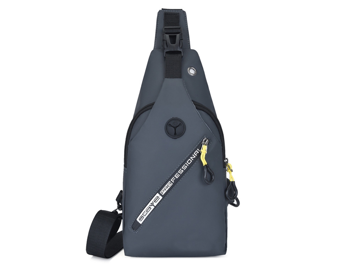 Bolsa de Peito Masculina À Prova D'Água Moda Casual Bolsa de Ombro Masculina Bolsa Transversal de Tecido Oxford Mochila Cruzada Cinza