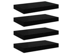 Prateleiras Suspensas 4 Pcs 40x23x3,8cm Mdf Preto MAISON EXCLUSIVE