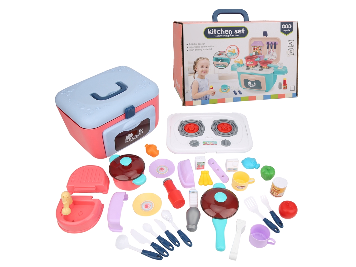 Conjunto De Cozinha Para Crianças Com Luz E Som Brinquedo De Simulação De Cozinha Presente Para Crianças