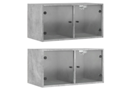Wall Cabinet, Wall Cabinets Vidaxl Cinzeto Madeira Processada (n/a)
