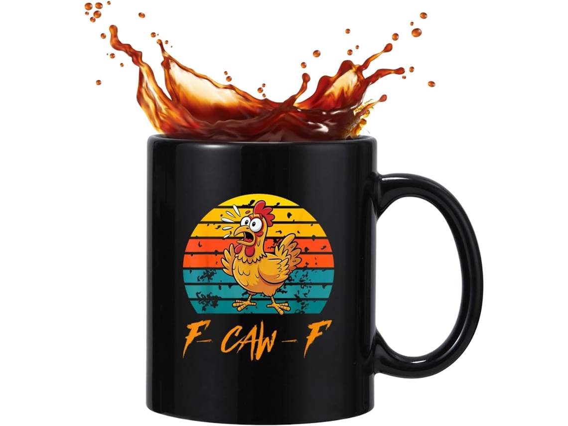 Caneca Divertida Com Estampa De Galinha | Caneca De Cerâmica De 350ml Para Bebidas Quentes E Frias | Gokoco