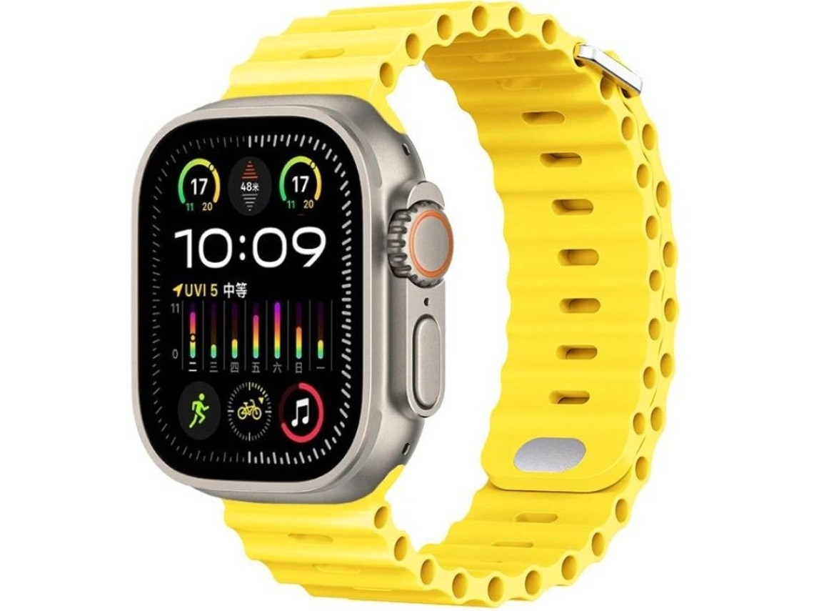 Pulseira para Apple Watch Ultra 2 49mm ORYSIN Amarela, Resistente e com Design Elegante
